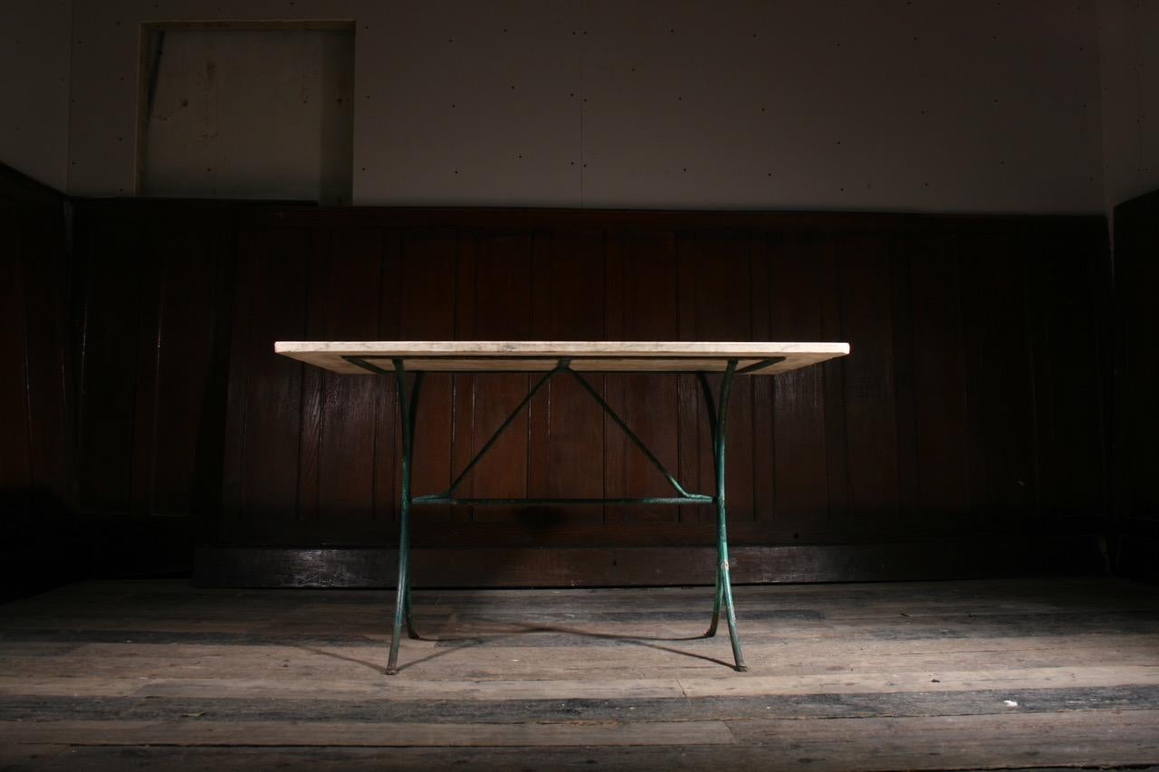 French Provincial Marble and Iron Console Table For Sale