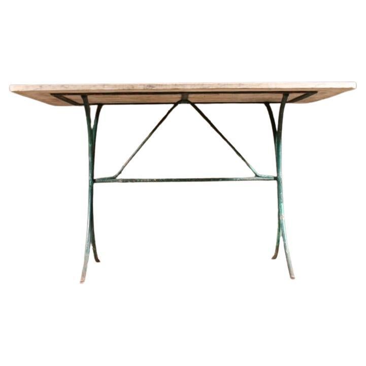Marble and Iron Console Table For Sale