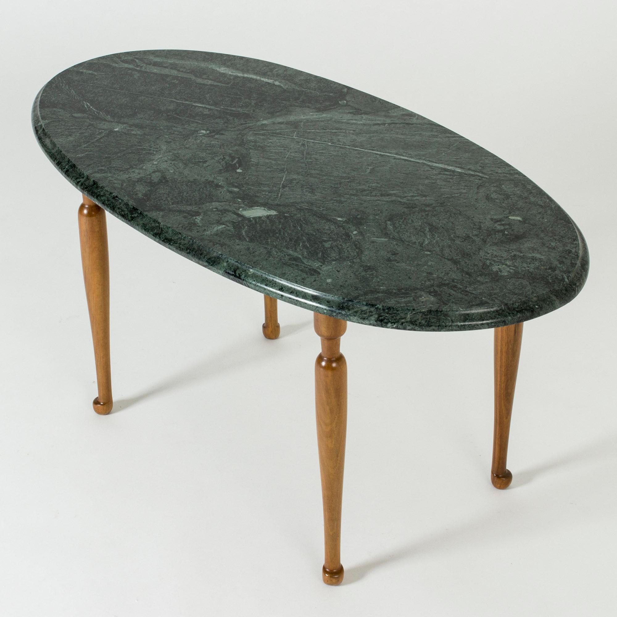 Scandinavian Modern Marble and Mahogany Side Table by Josef Frank for Svenskt Tenn, Sweden, 1950s For Sale