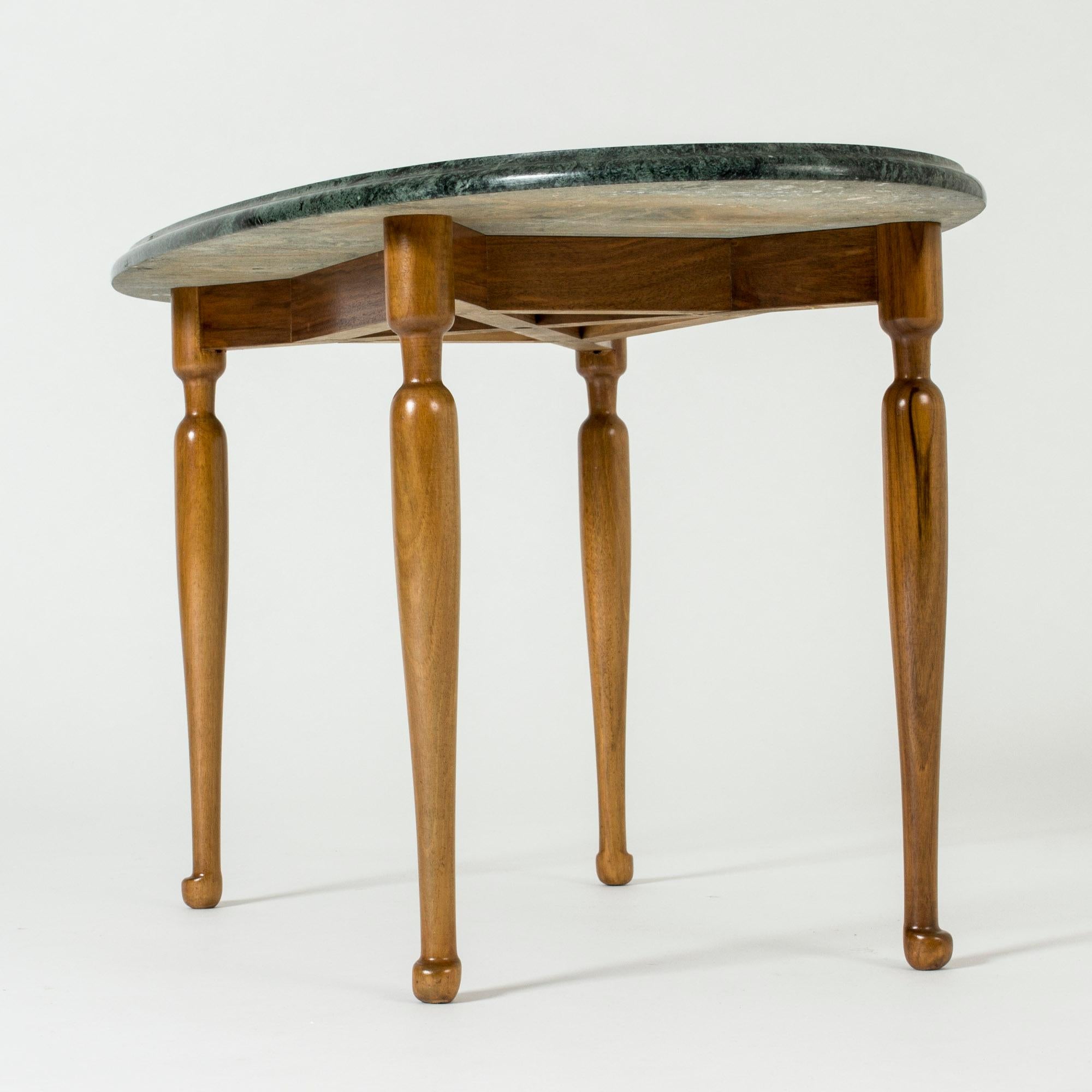 Swedish Marble and Mahogany Side Table by Josef Frank for Svenskt Tenn, Sweden, 1950s For Sale