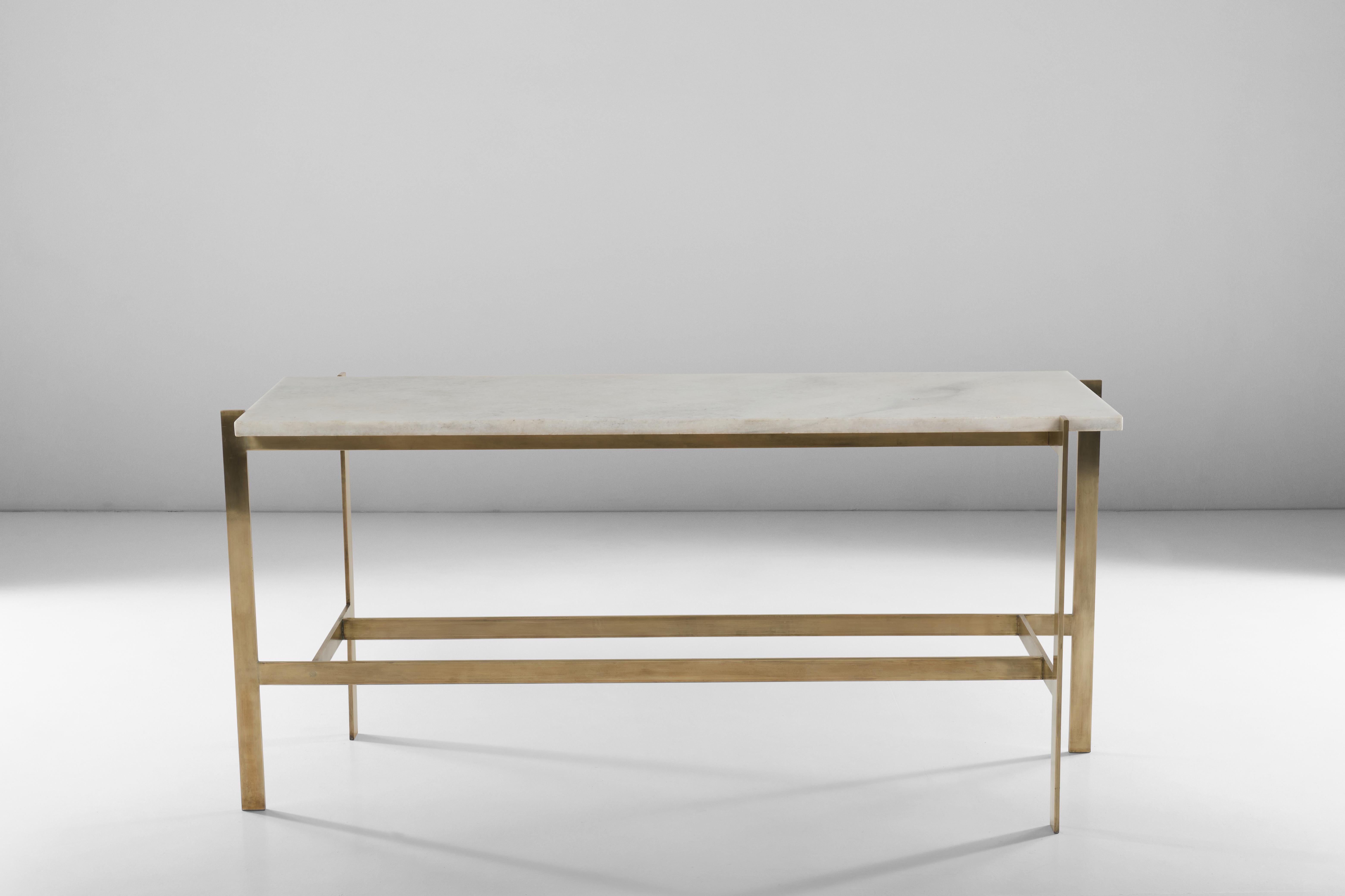 Marble and Metal Console Attributed to Romeo Rega, 1970 circa 6