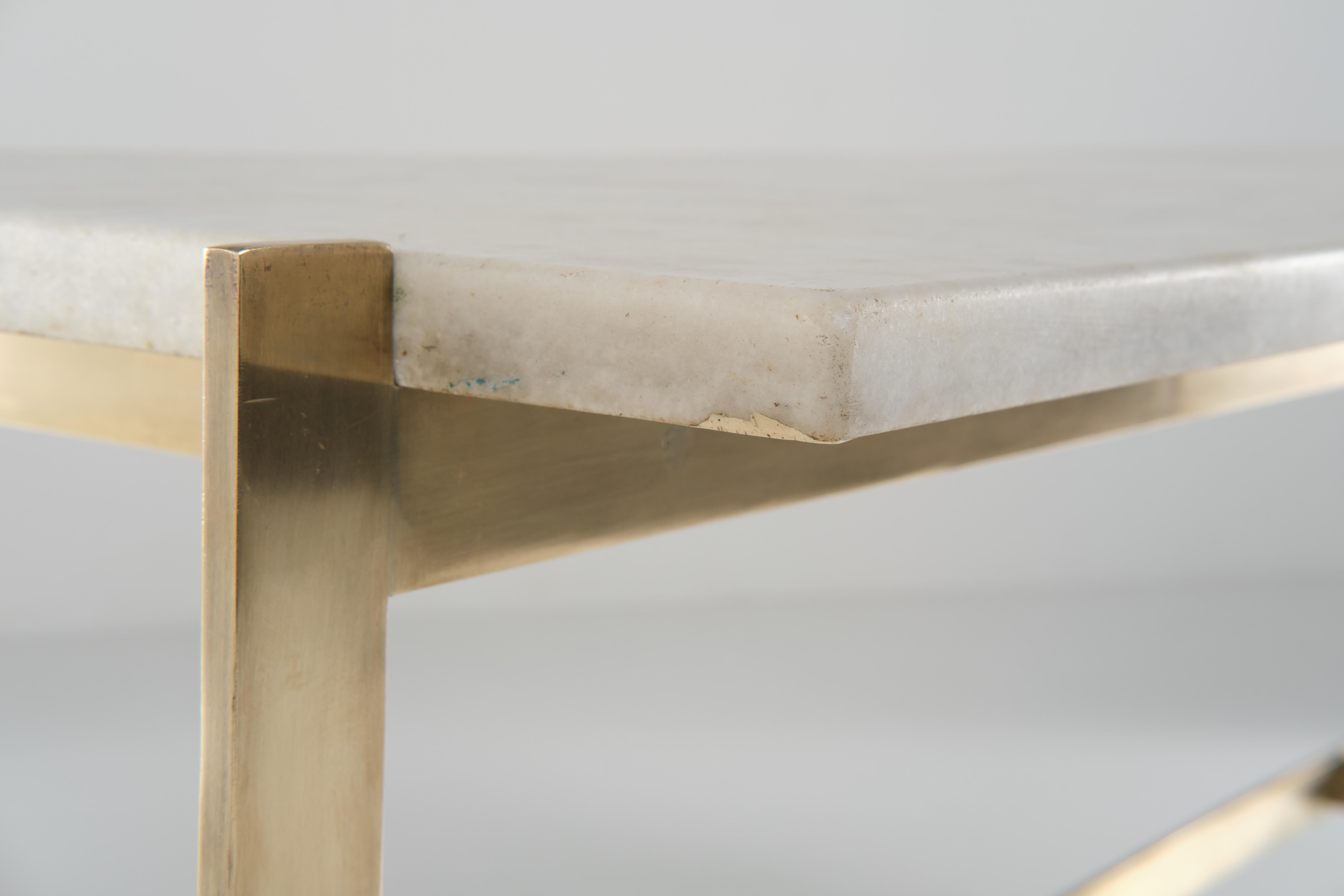 Marble and Metal Console Attributed to Romeo Rega, 1970 circa 10