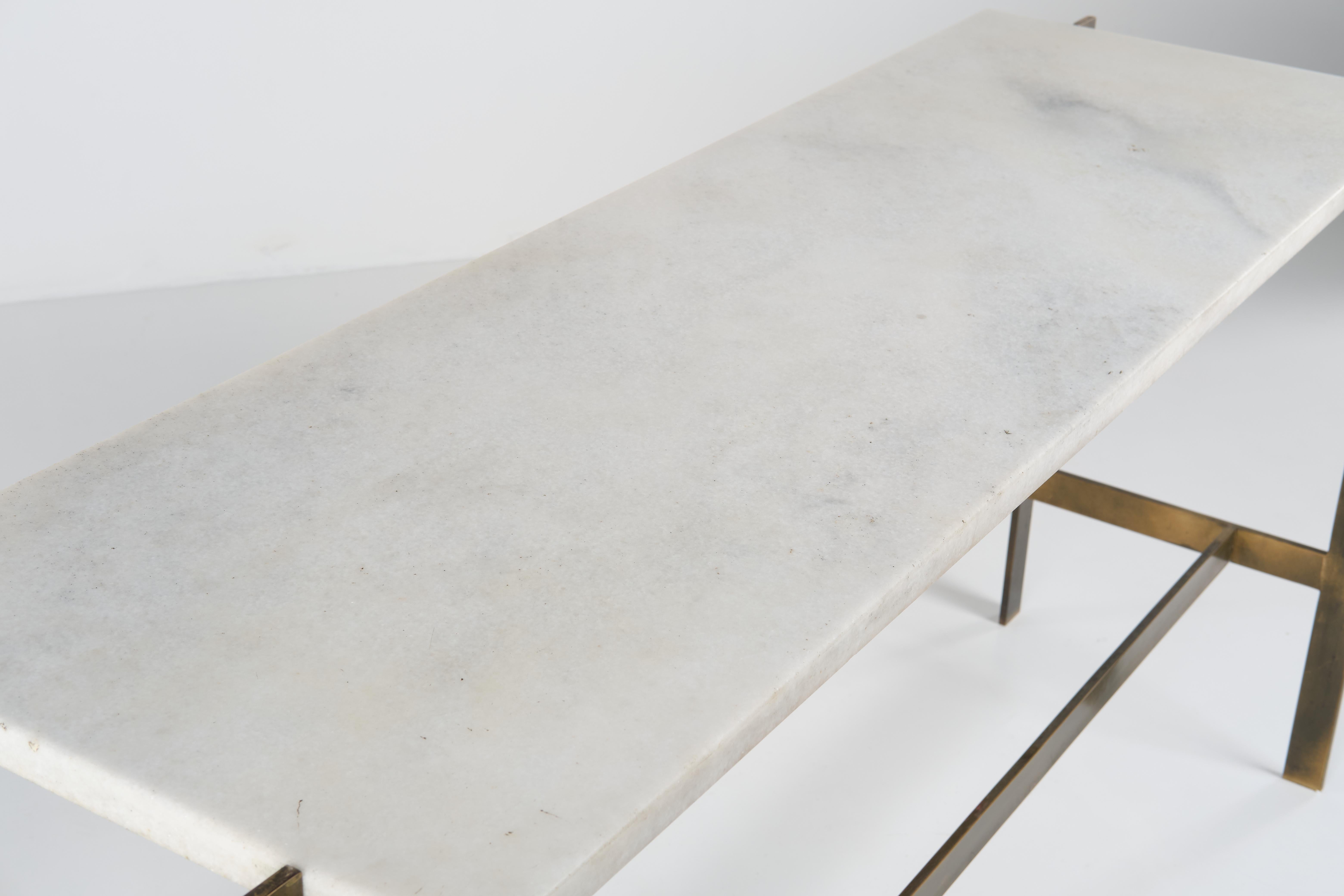 Marble and Metal Console Attributed to Romeo Rega, 1970 circa In Good Condition In Milan, IT