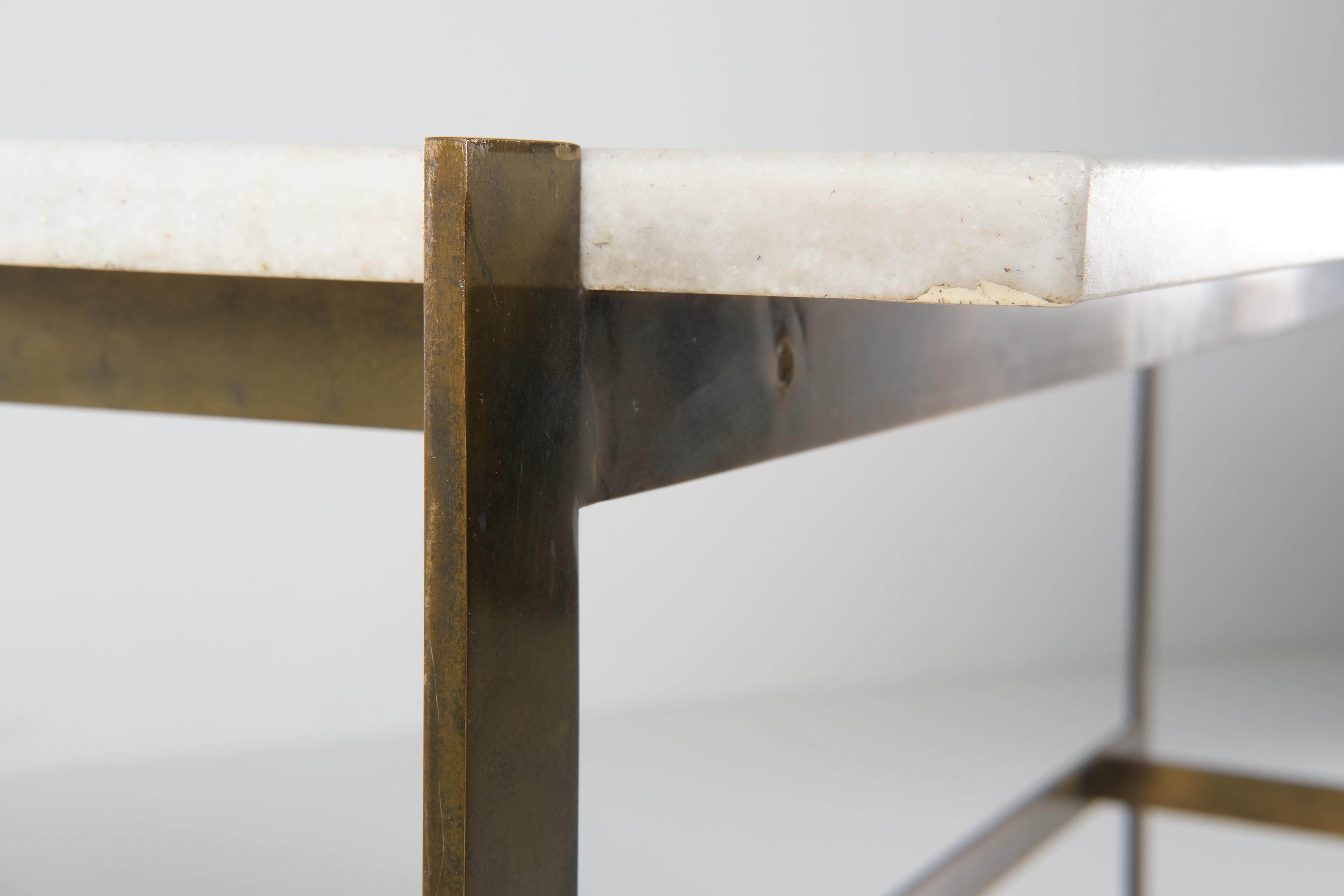 Late 20th Century Marble and Metal Console Attributed to Romeo Rega, 1970 circa