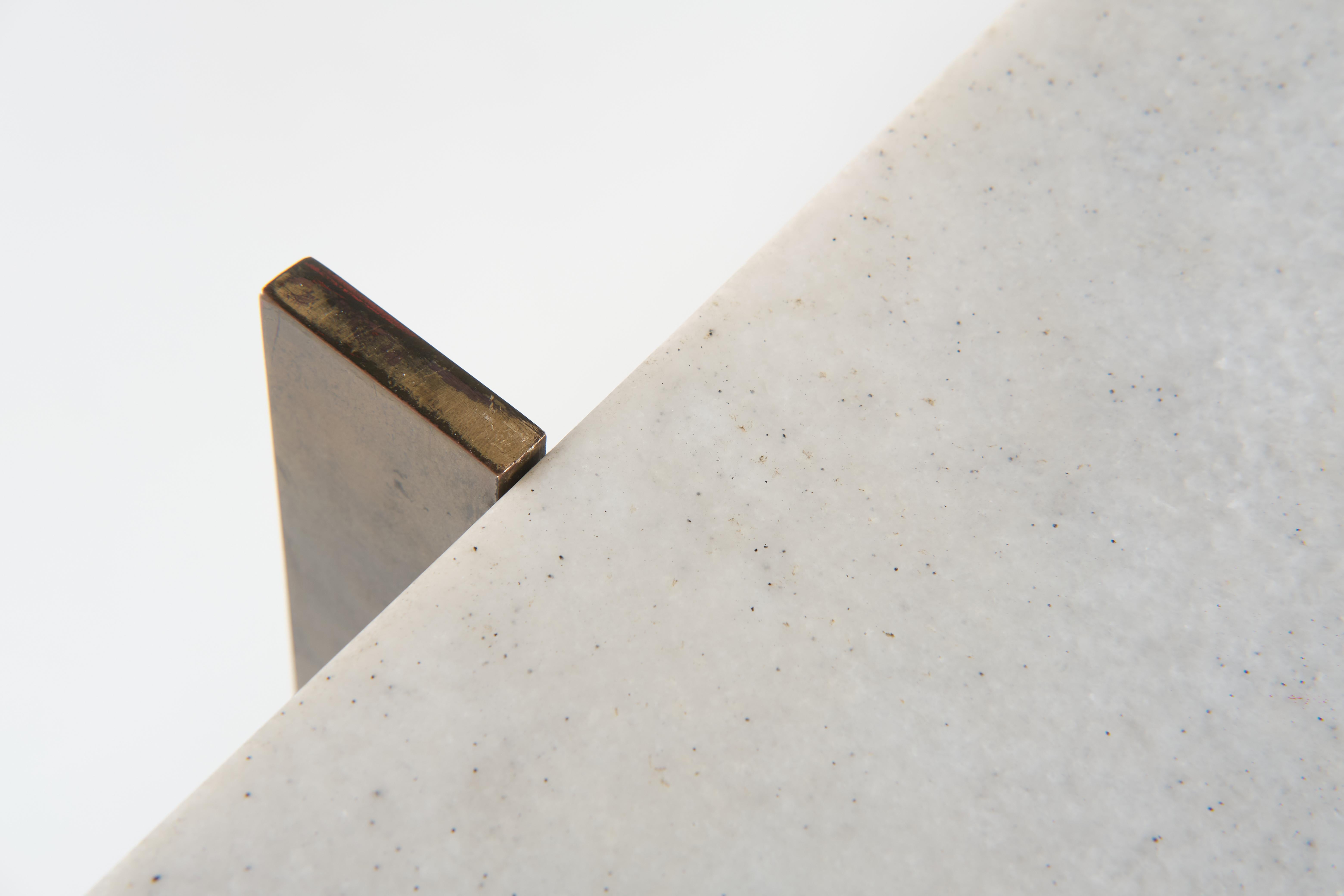 Marble and Metal Console Attributed to Romeo Rega, 1970 circa 2