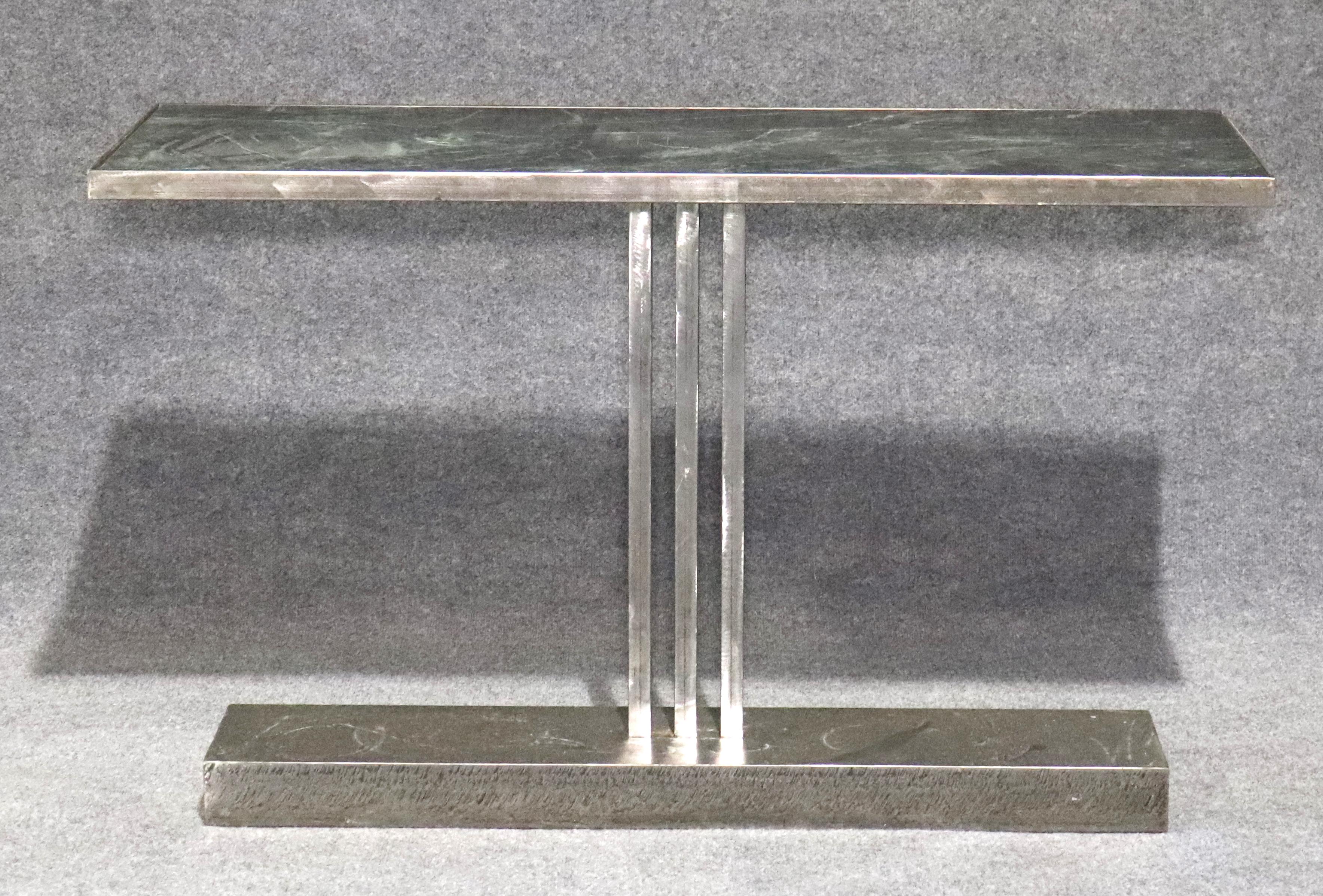 metal and marble console table