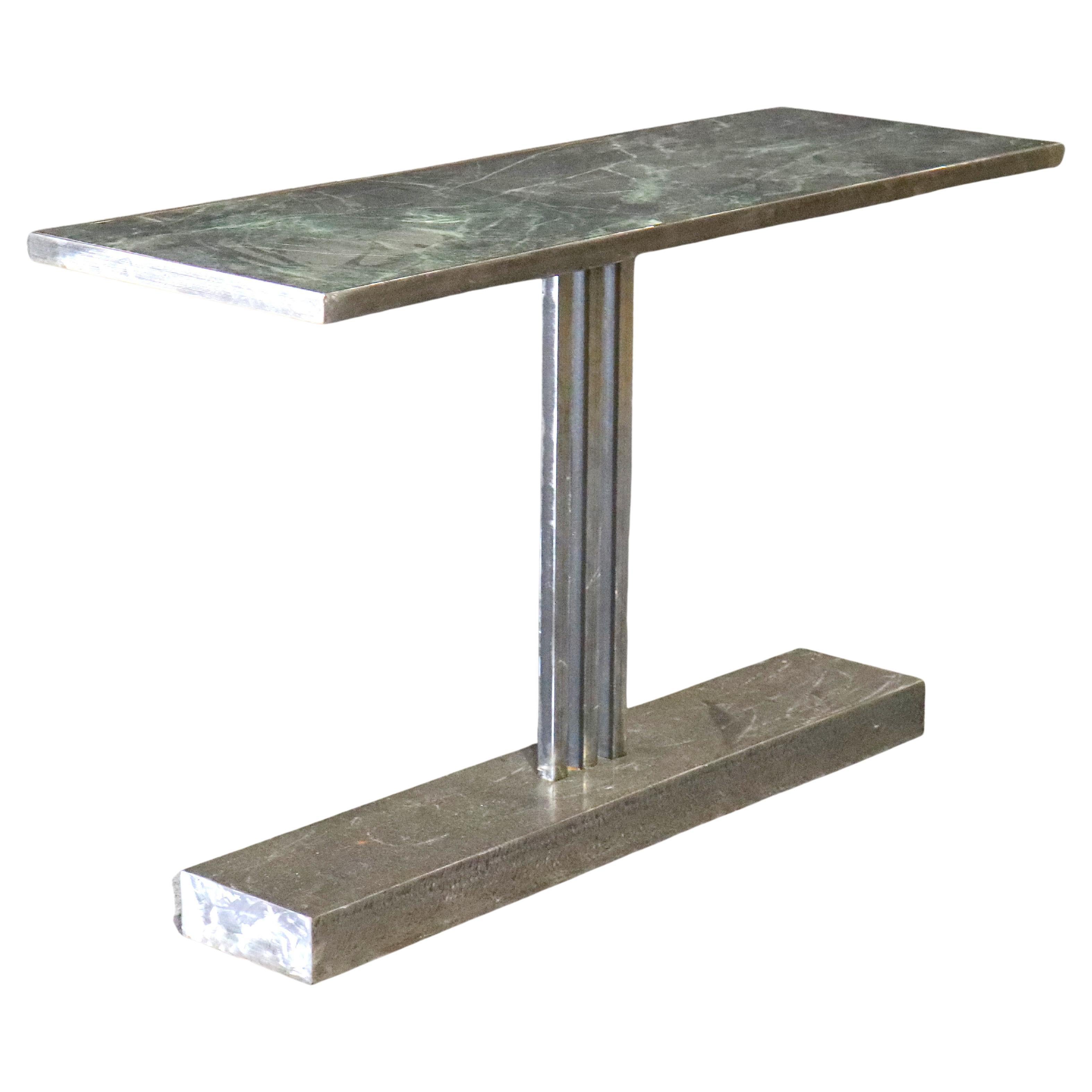 Marble and Metal Console Table For Sale