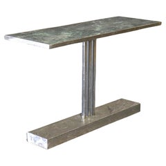 Table console en marbre et métal