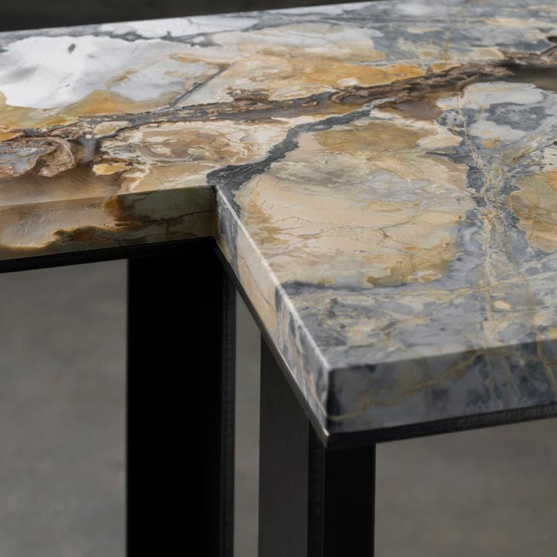Contemporary Marble and Metal Martini Table 