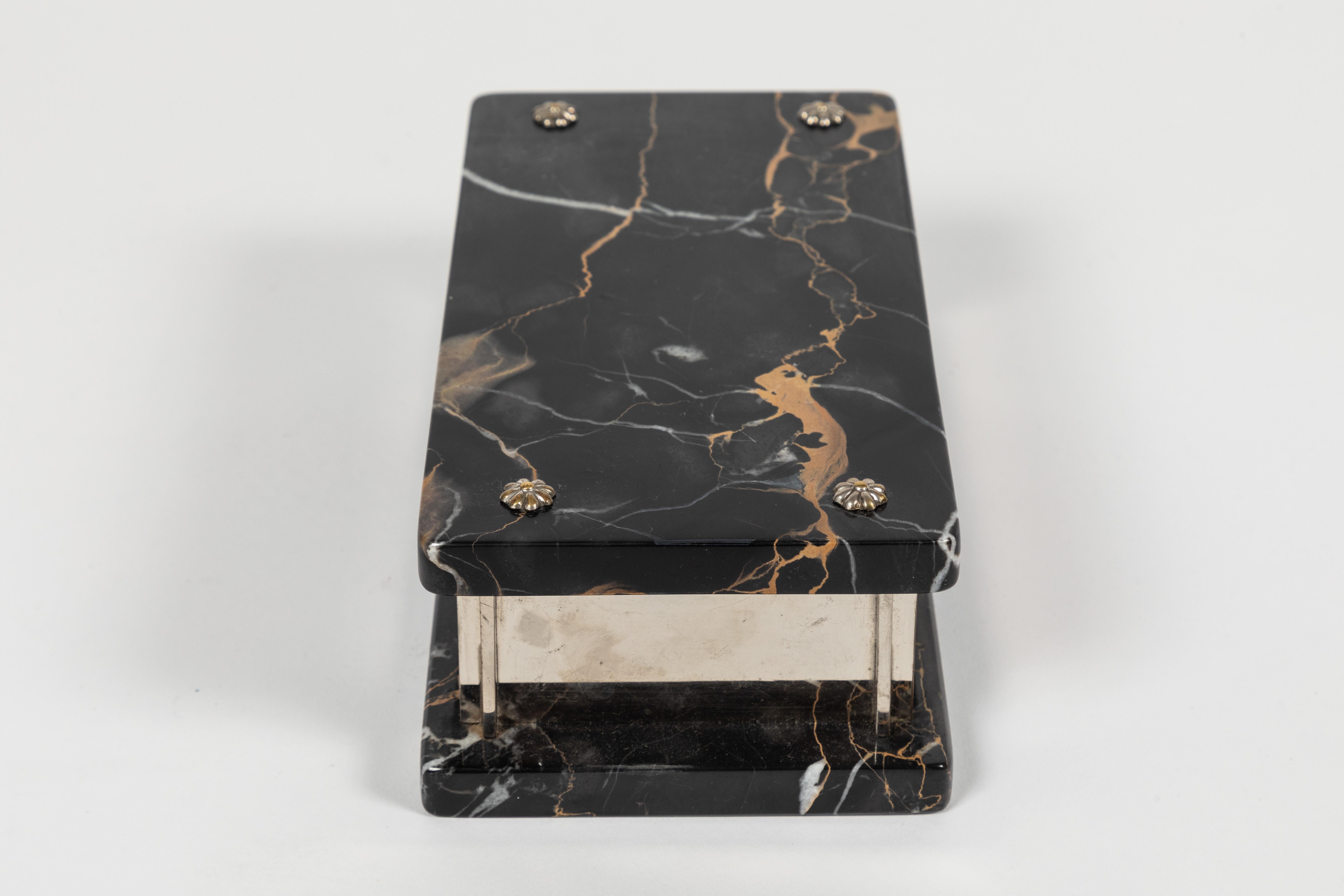 American Marble and Nickel Box For Sale
