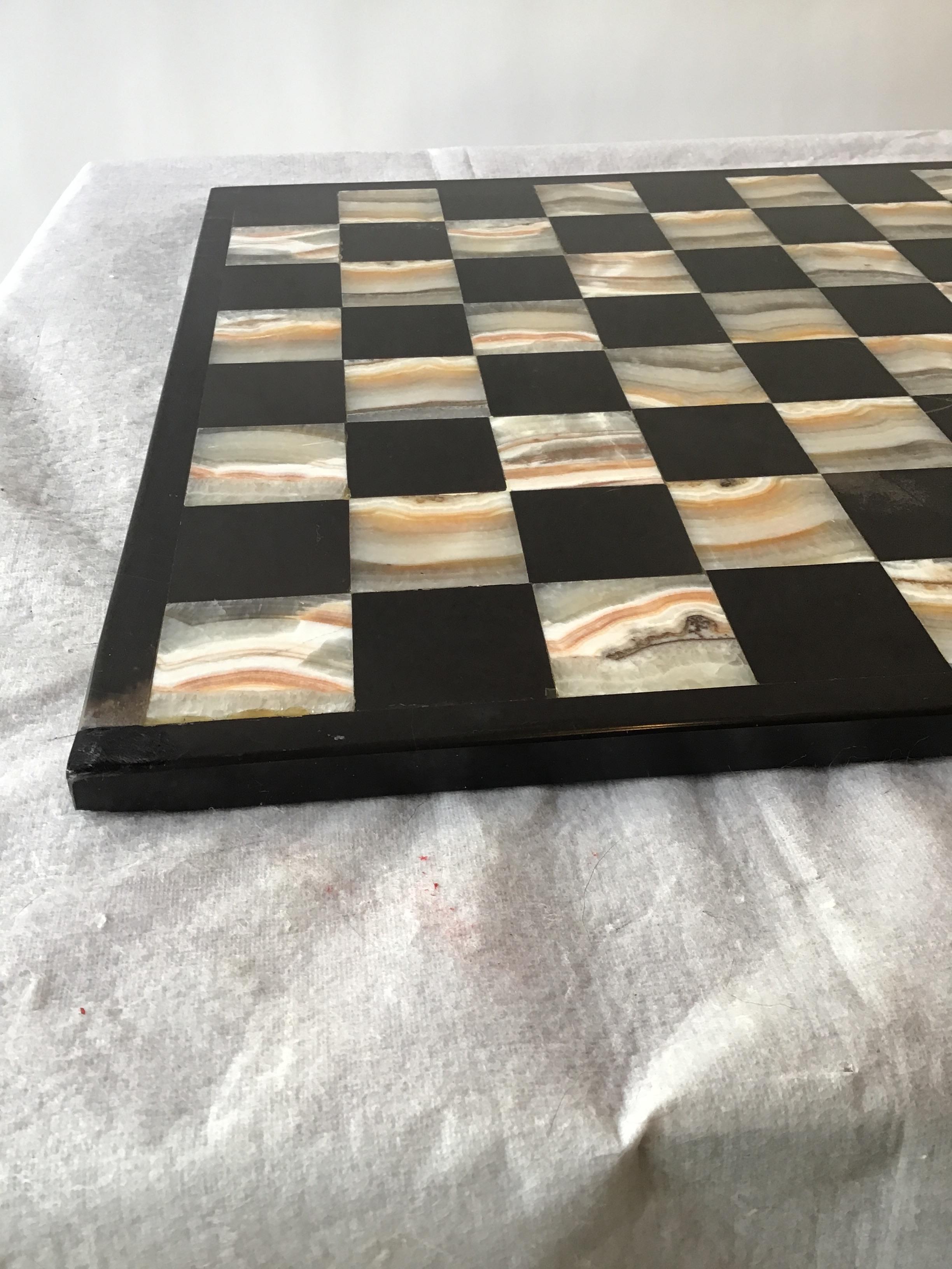 Late 20th Century Marble and Onyx Chess Board
