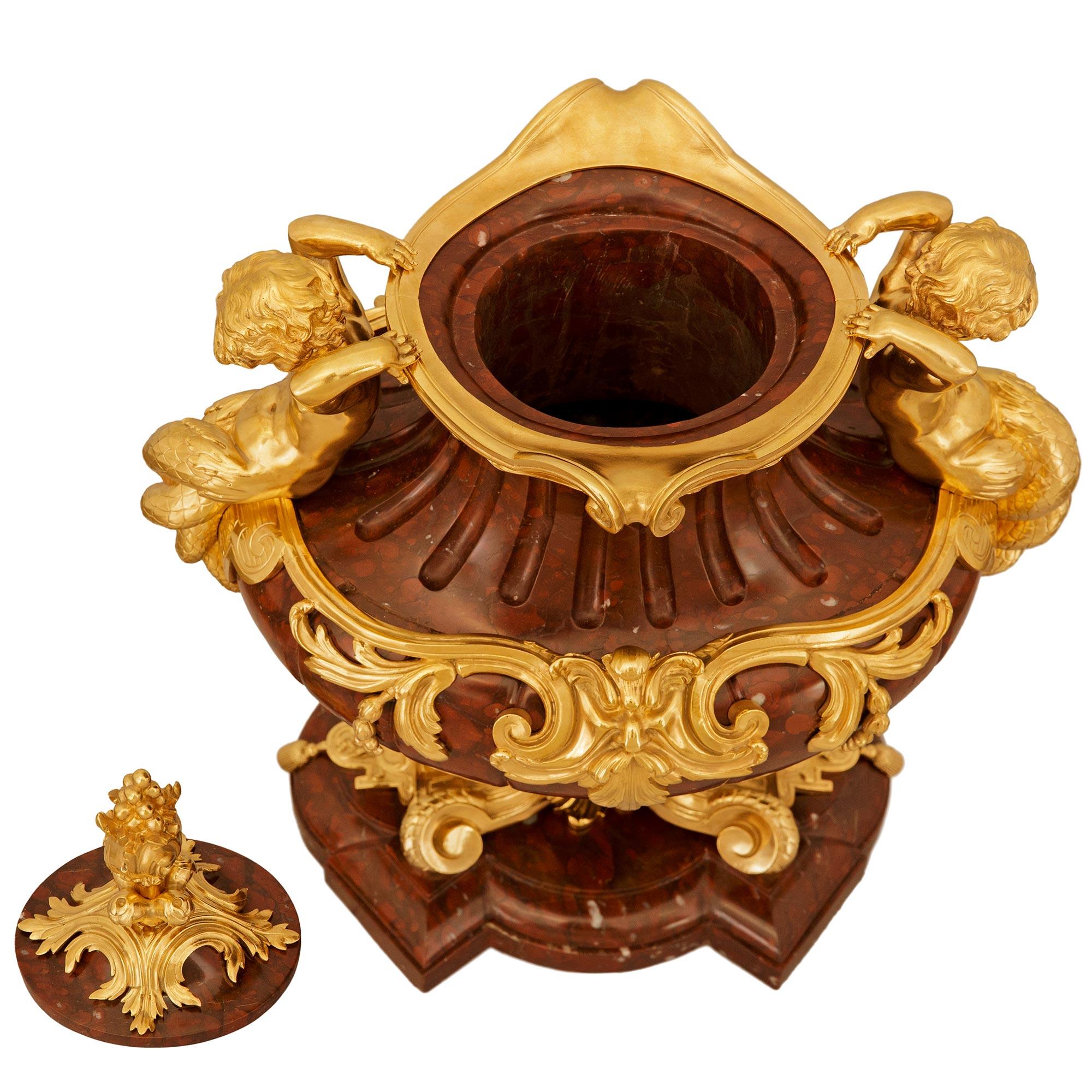 marble and Ormolu centerpiece/urn, attributed to Barbedienne For Sale 3