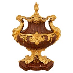 marble and Ormolu centerpiece/urn, attributed to Barbedienne