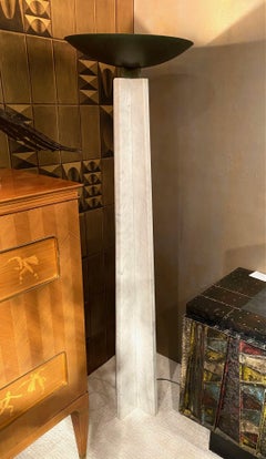 Marble and Patinated Brass "Wagneriana" Torchere by Lella and Massimo Vignelli