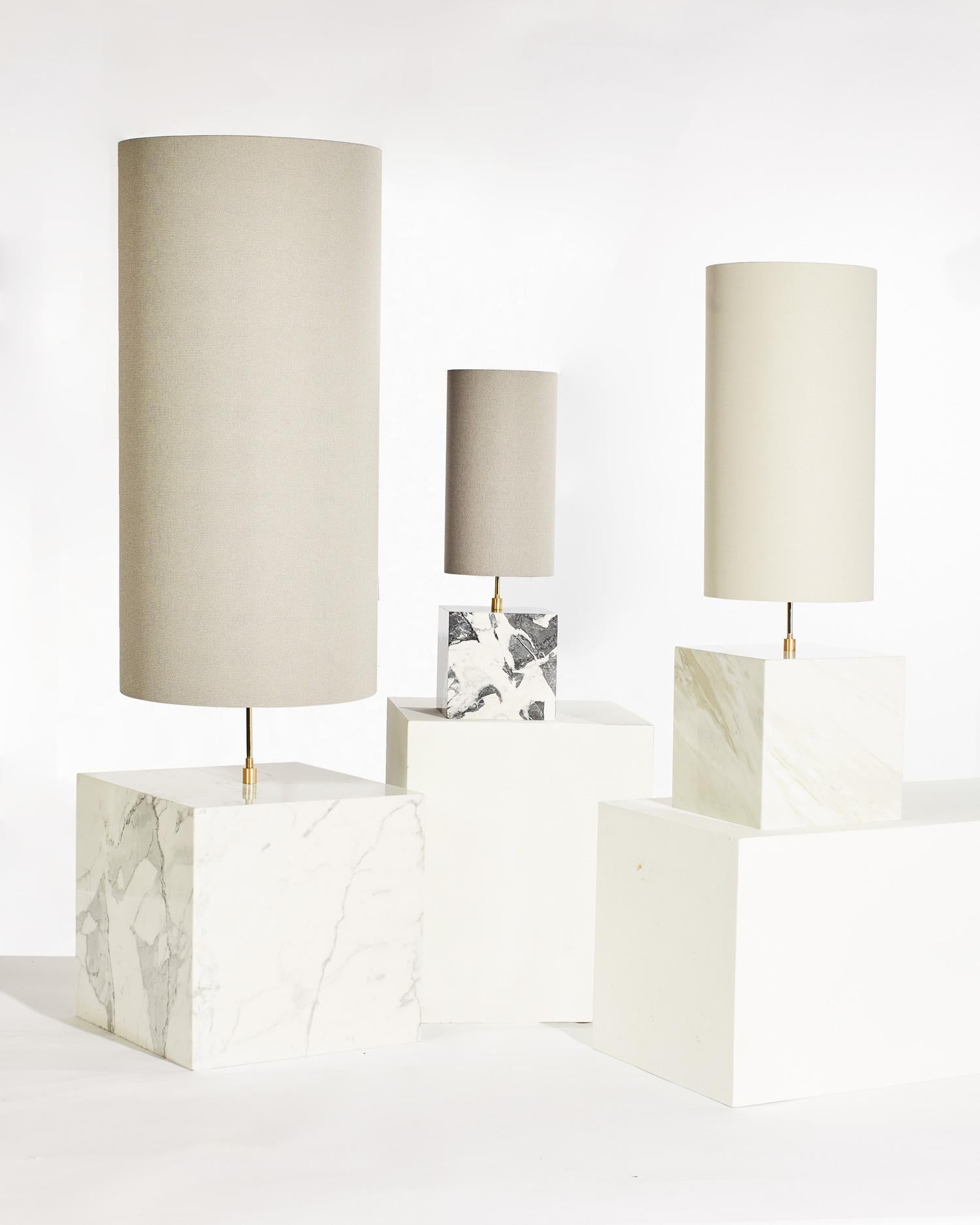 Contemporary Marble and Recycled Fabric Coexist Floor Lamp by Slash Objects Floor Model For Sale