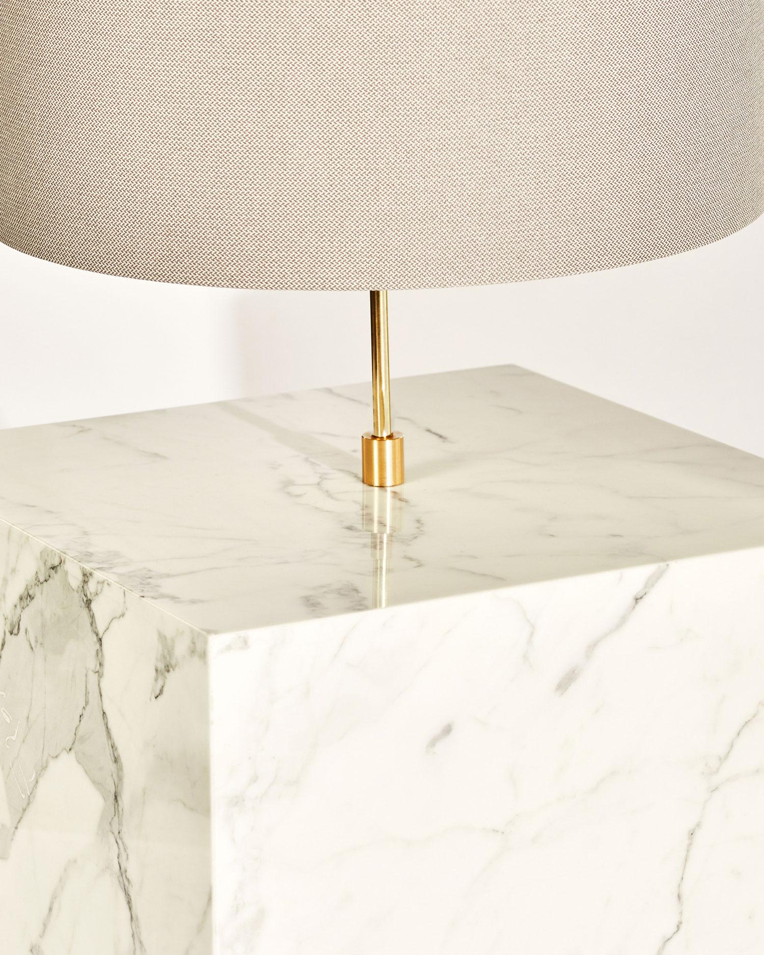 American Marble and Recycled Fabric Coexist Floor Lamp by Slash Objects For Sale