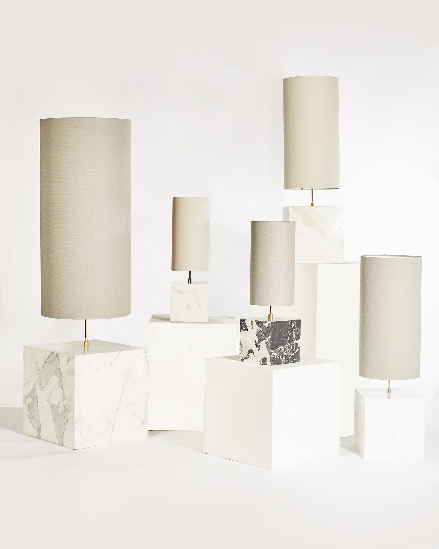 Contemporary Marble and Recycled Fabric Coexist Table Lamp 'Small' by Slash Objects