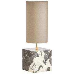 Marble and Recycled Fabric Coexist Table Lamp 'Small' by Slash Objects