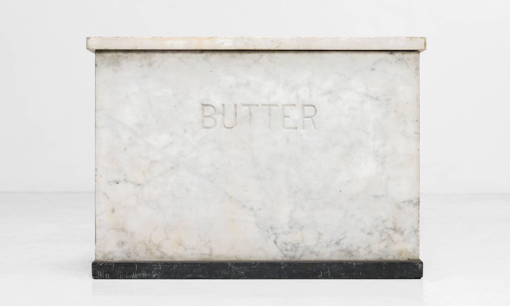 English Marble and Slate Butter Counter, circa 1920