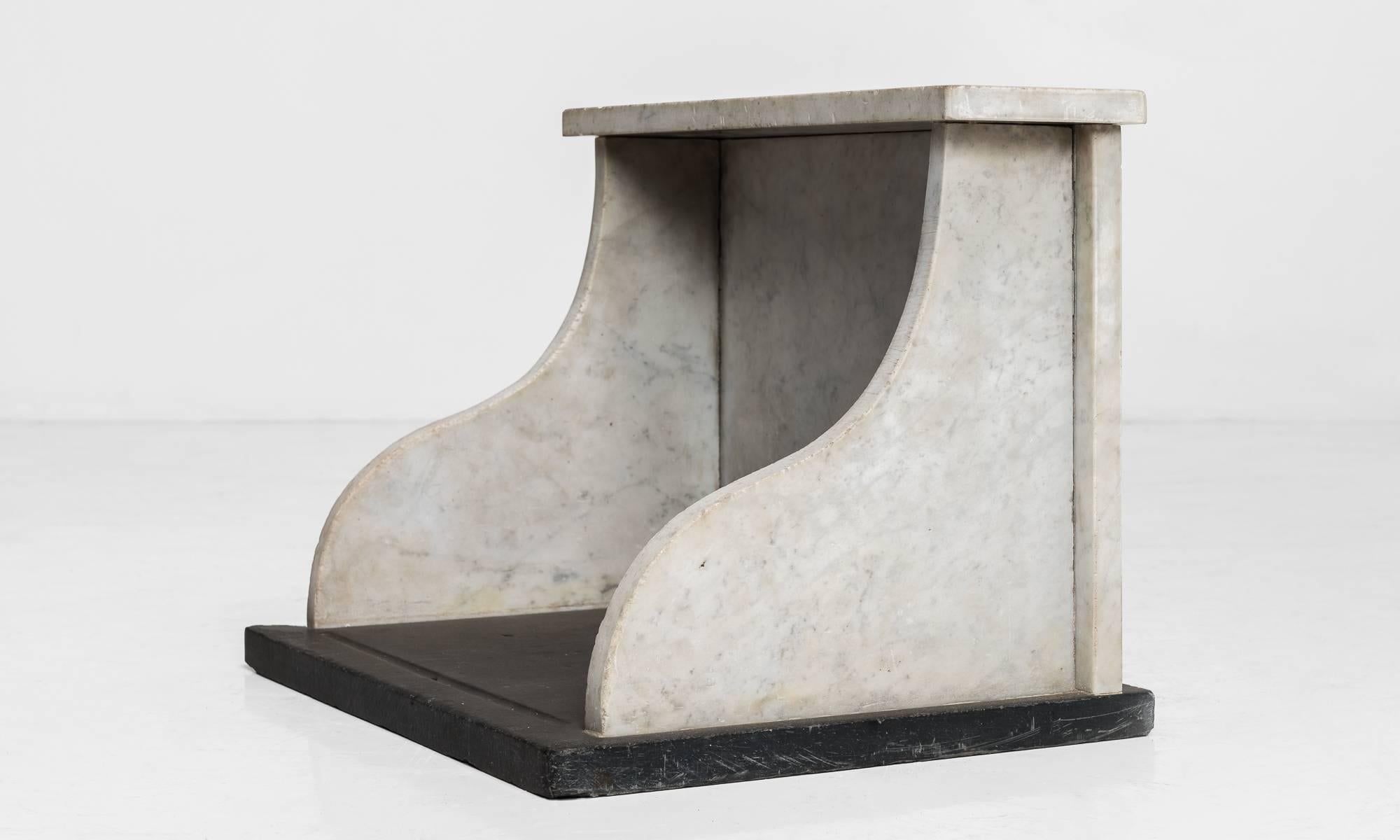 Carrara Marble Marble and Slate Butter Counter, circa 1920