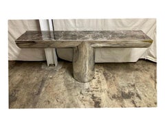 Marble and Stainless Steel Console by J. Wade Beam for Brueton, c. 1970s