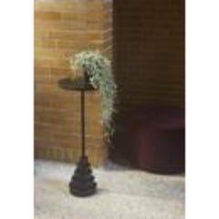 Marble and Steel Black Top Side Table