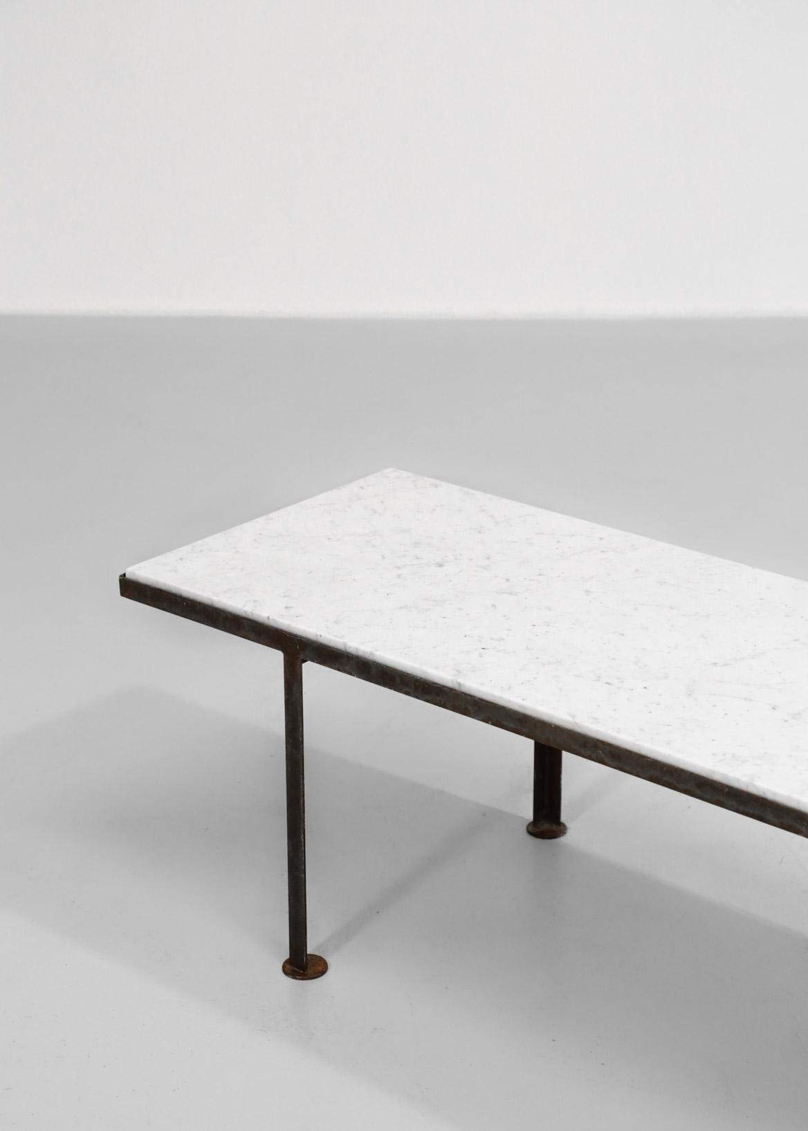 Mid-Century Modern Marble and Steel Coffee Table, 1960s