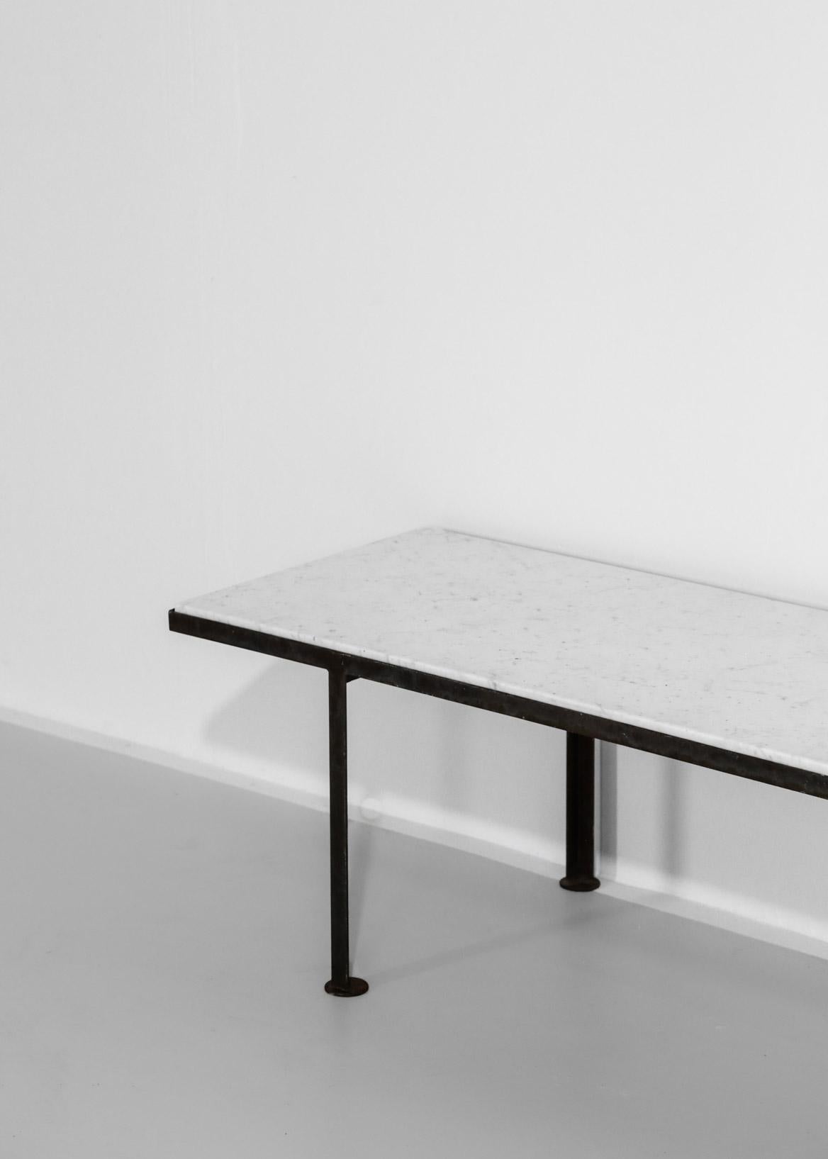 Marble and Steel Coffee Table, 1960s 2