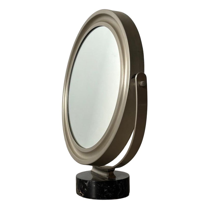 Marble and Steel ‘Narciso’ Table Mirror by Sergio Mazza for Artemide, 1950s