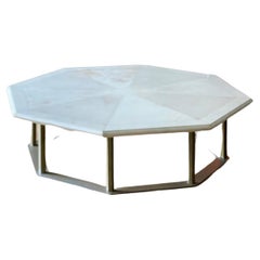 Marble and Steel Octagonal Low Table