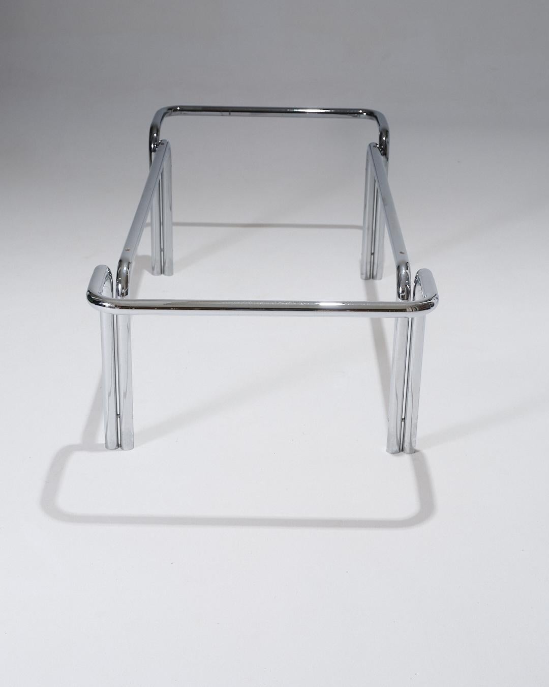 Marble and Tubular Metal Coffee Table, 1970s For Sale 5