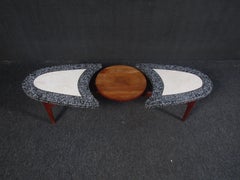 Marble and Walnut Coffee Table in the Style of Adrian Pearsall