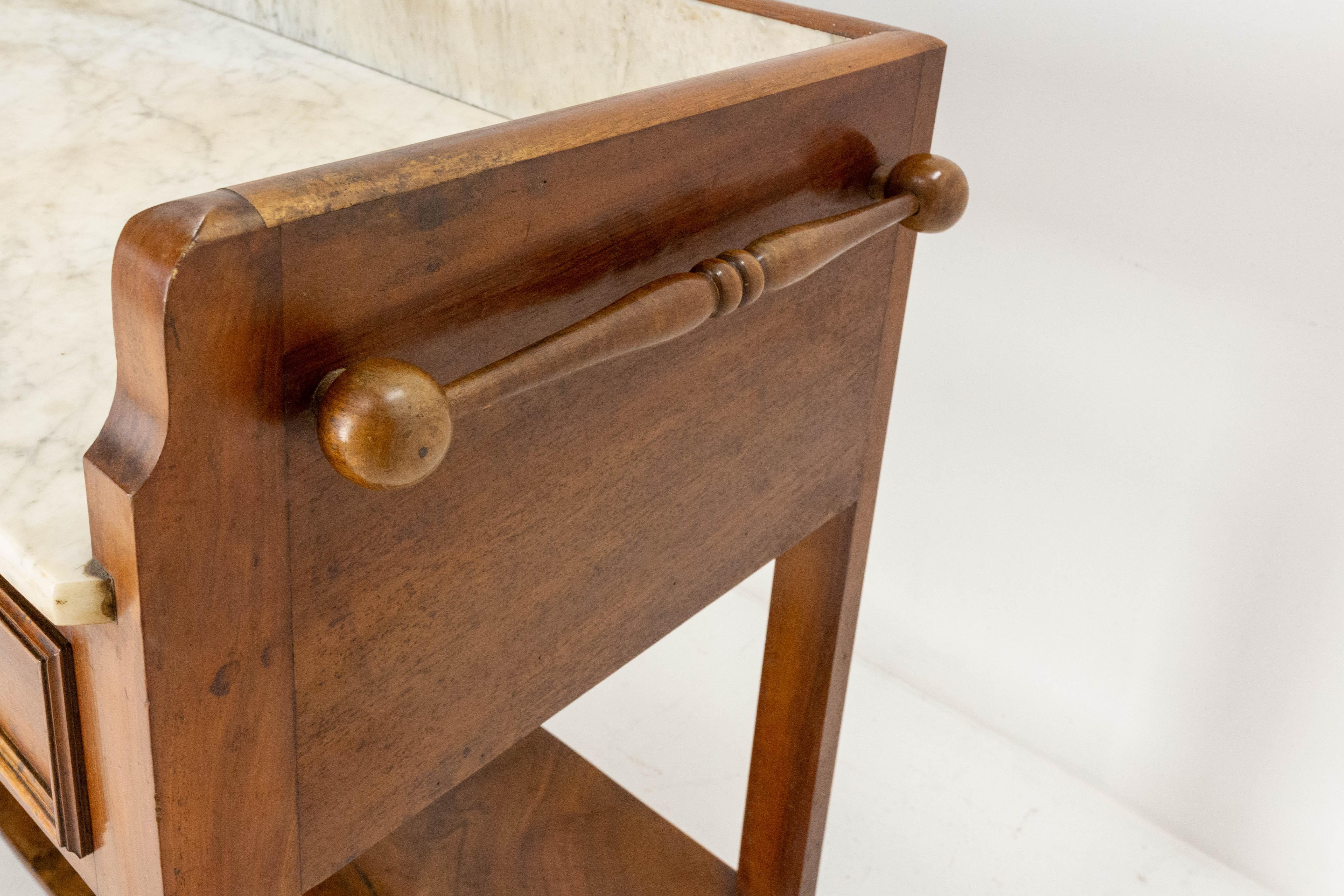 Marble and Walnut Vanity Table, French, circa 1900 2