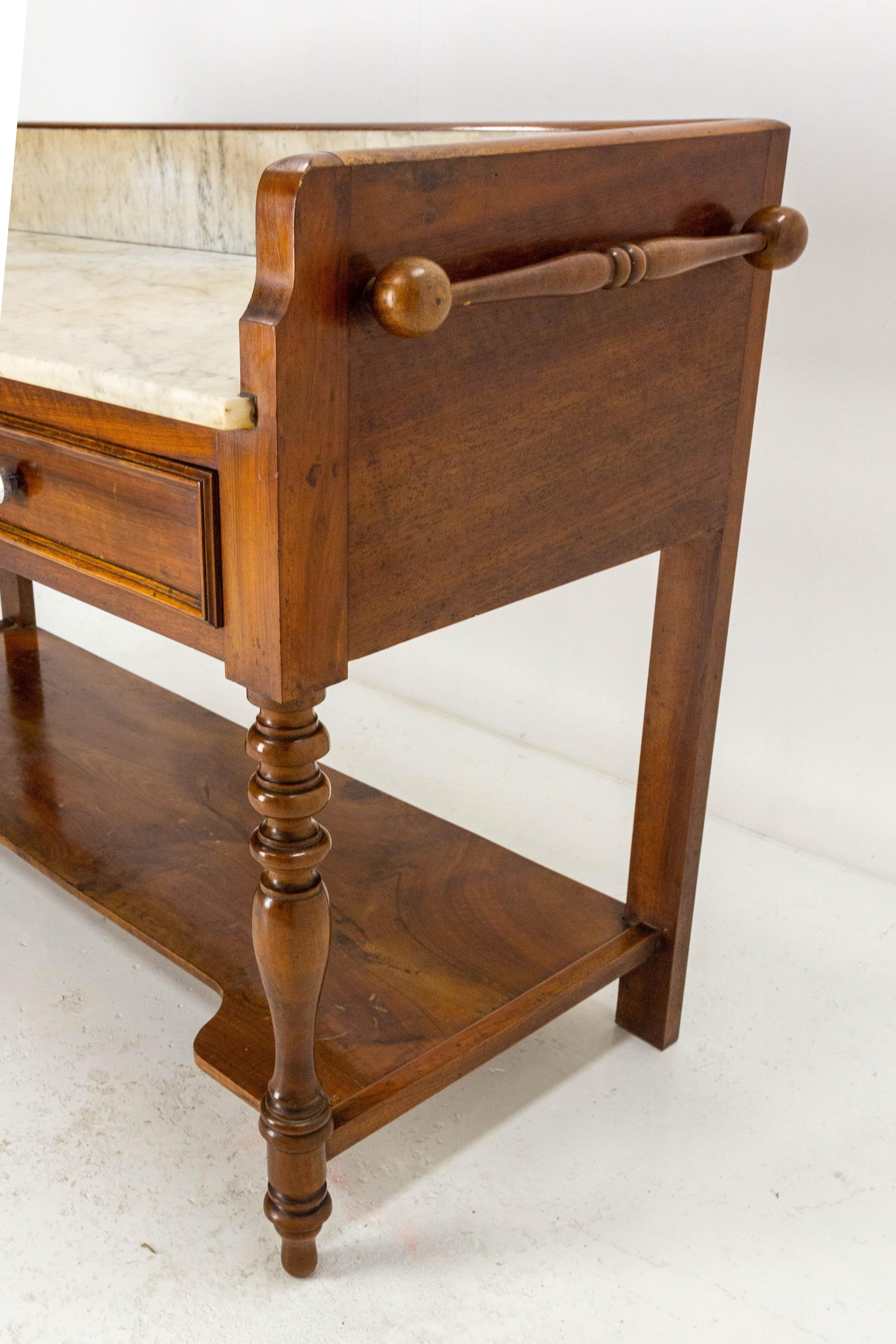 Marble and Walnut Vanity Table, French, circa 1900 3