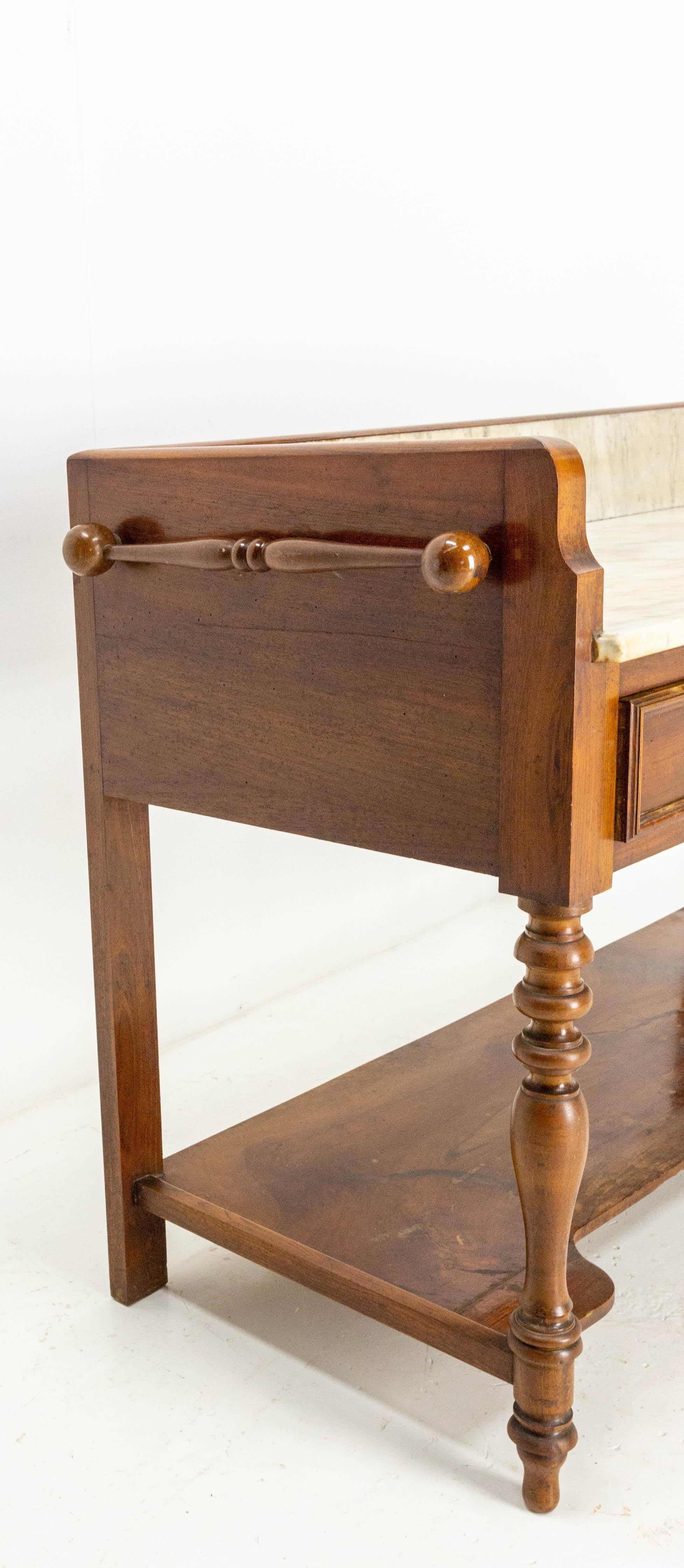 Marble and Walnut Vanity Table, French, circa 1900 4