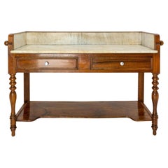 Marble and Walnut Vanity Table, French, circa 1900