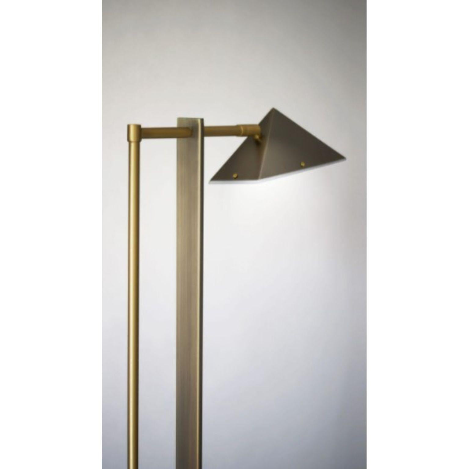 British Marble and Wedge Floor Lamp by Square in Circle