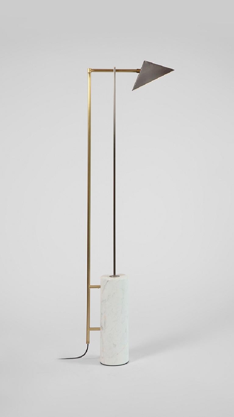 British Marble and Wedge Floor Lamp by Square in Circle For Sale