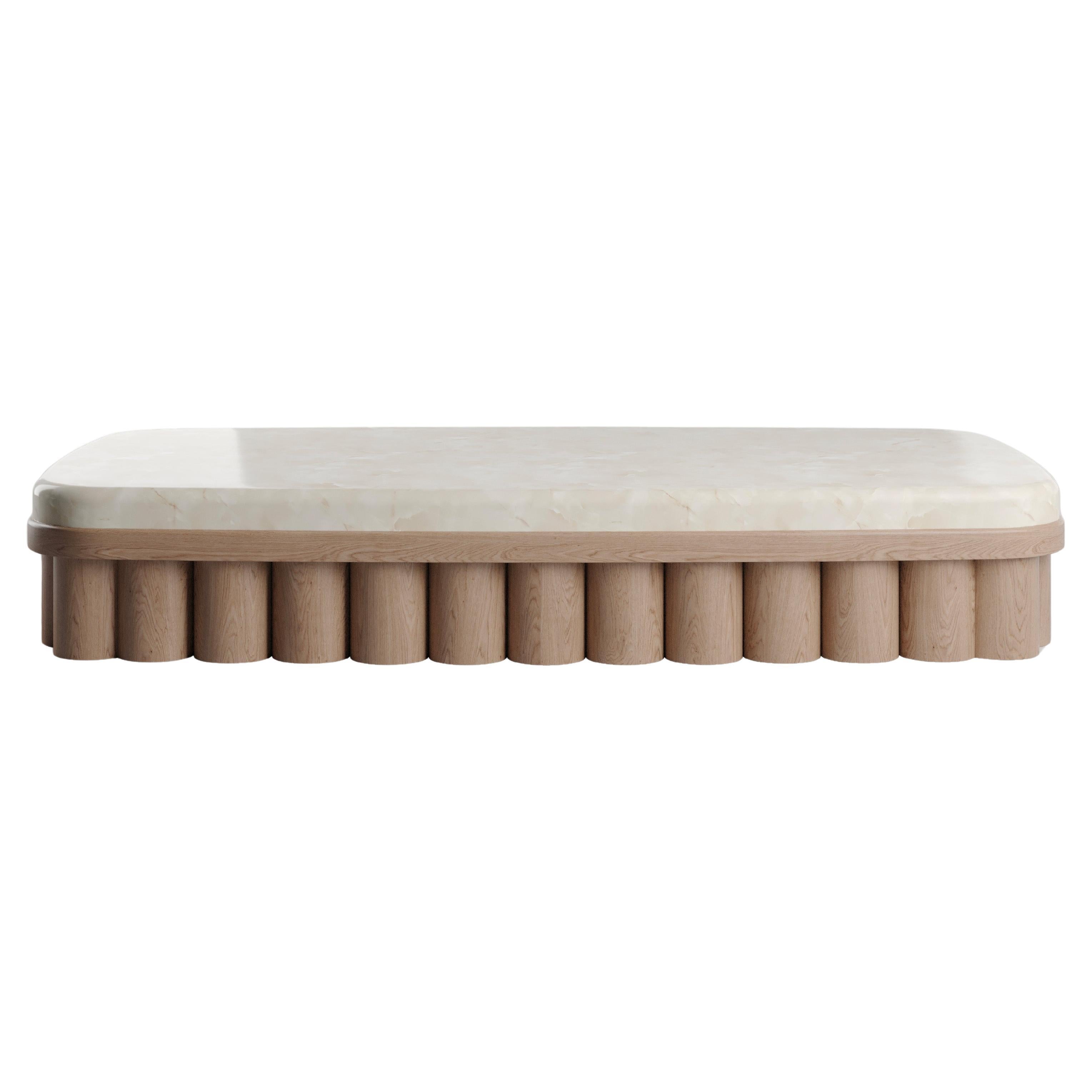 Marble and Wood Yuzu Coffee Table by KY ARCHITECTURE For Sale