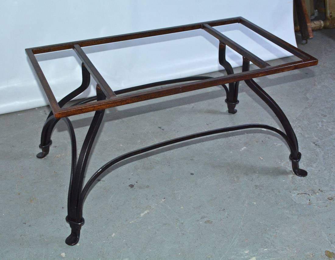 European Marble and Wrought Iron Coffee Table