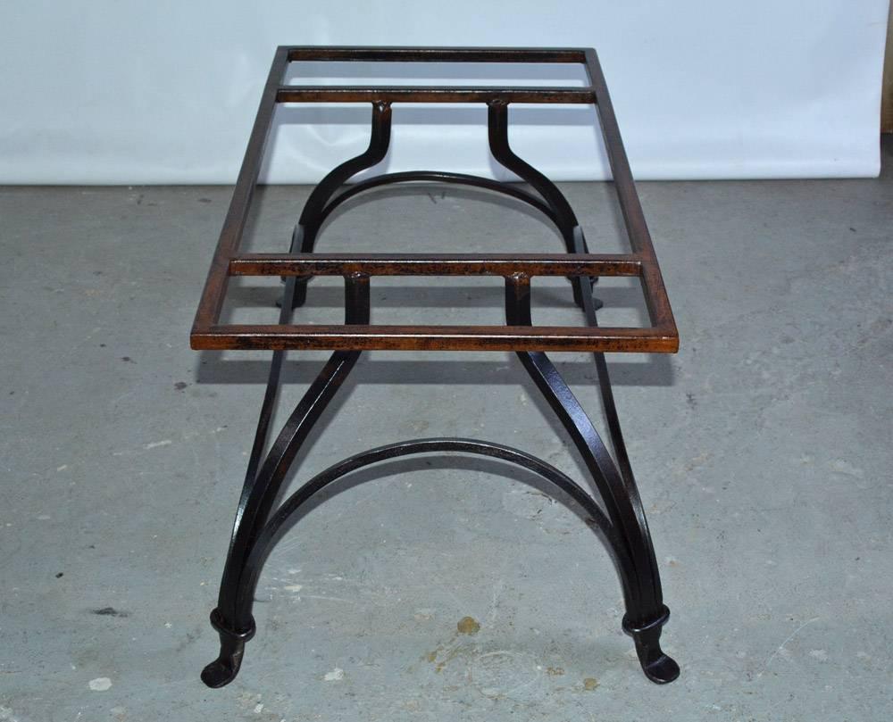 Marble and Wrought Iron Coffee Table In New Condition In Sheffield, MA