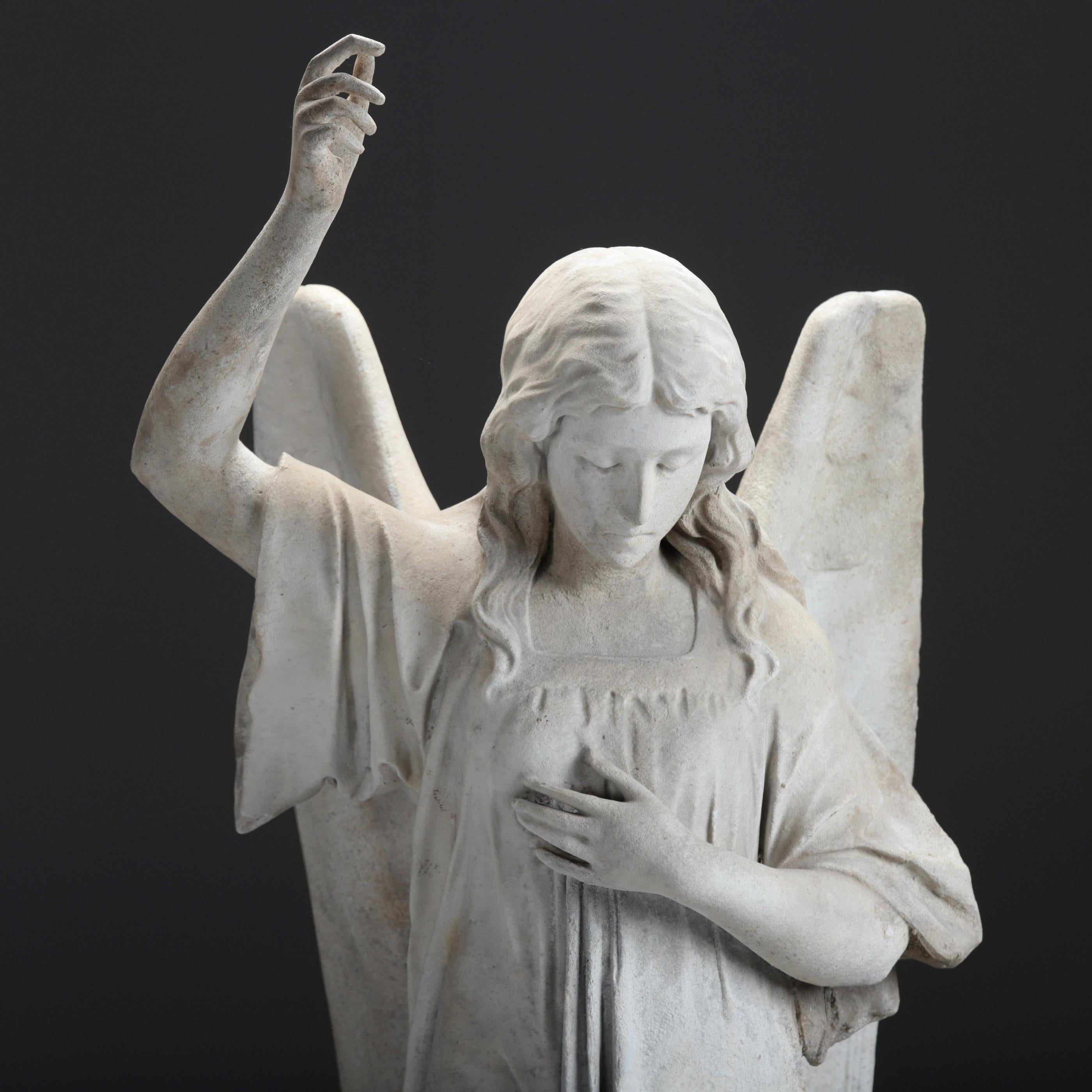 Marble Angel, c.1860 In Good Condition For Sale In Petworth, GB