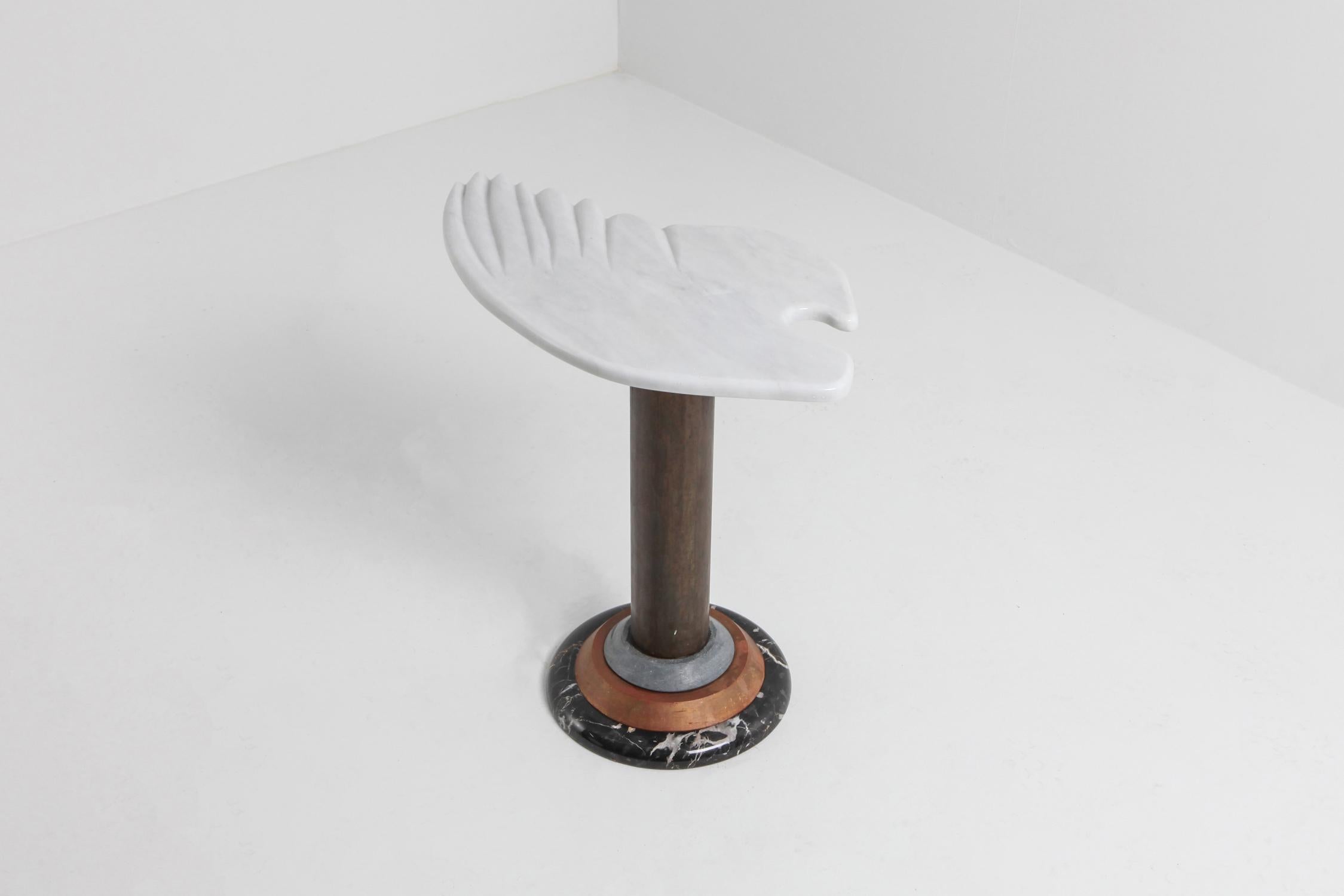 20th Century Marble Angel Wing Side Table