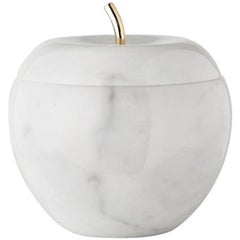 Marble Apple Box in White or Black Marble