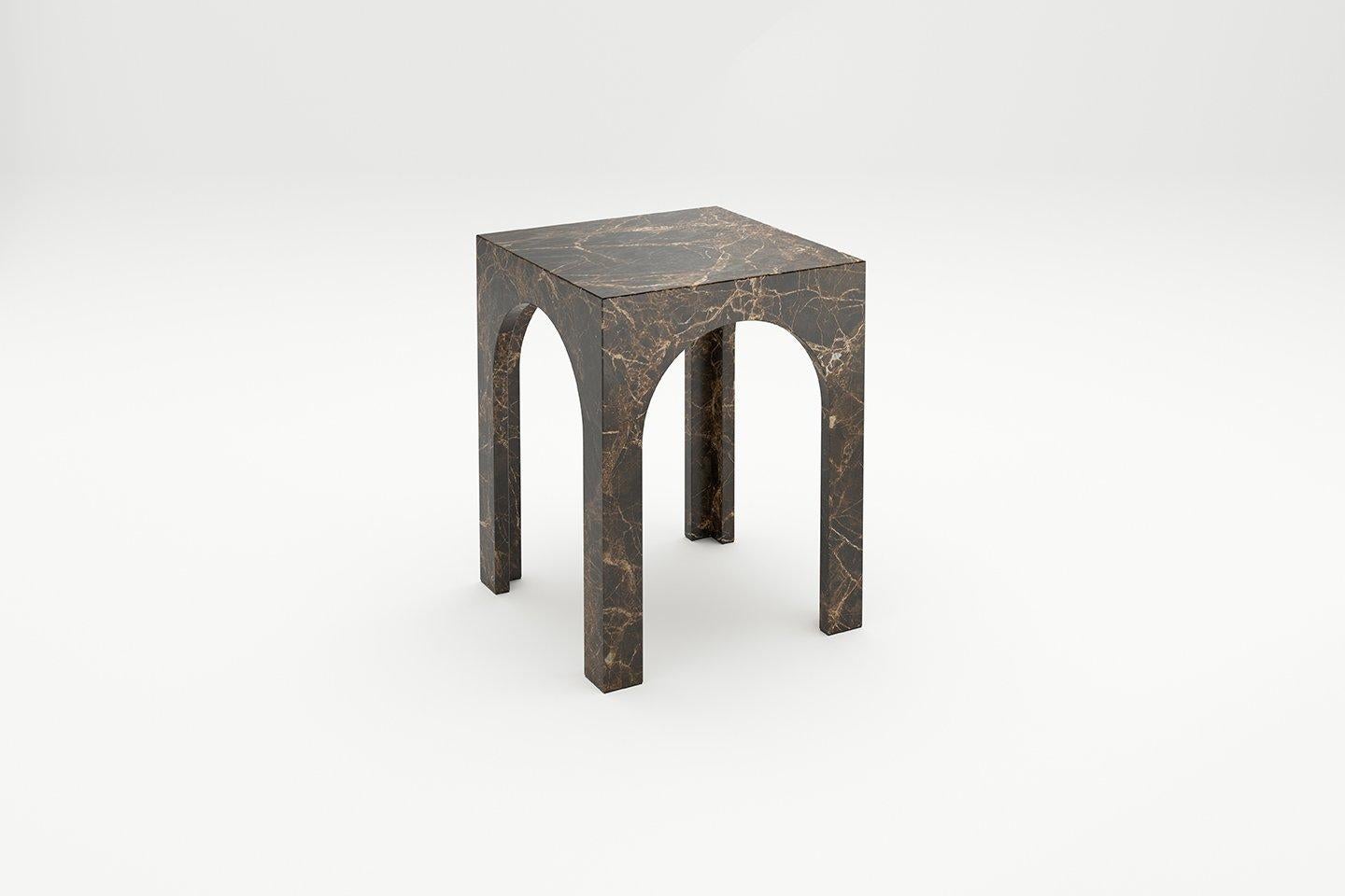 German Marble Arc Tall Coffee Table by Sebastian Scherer For Sale