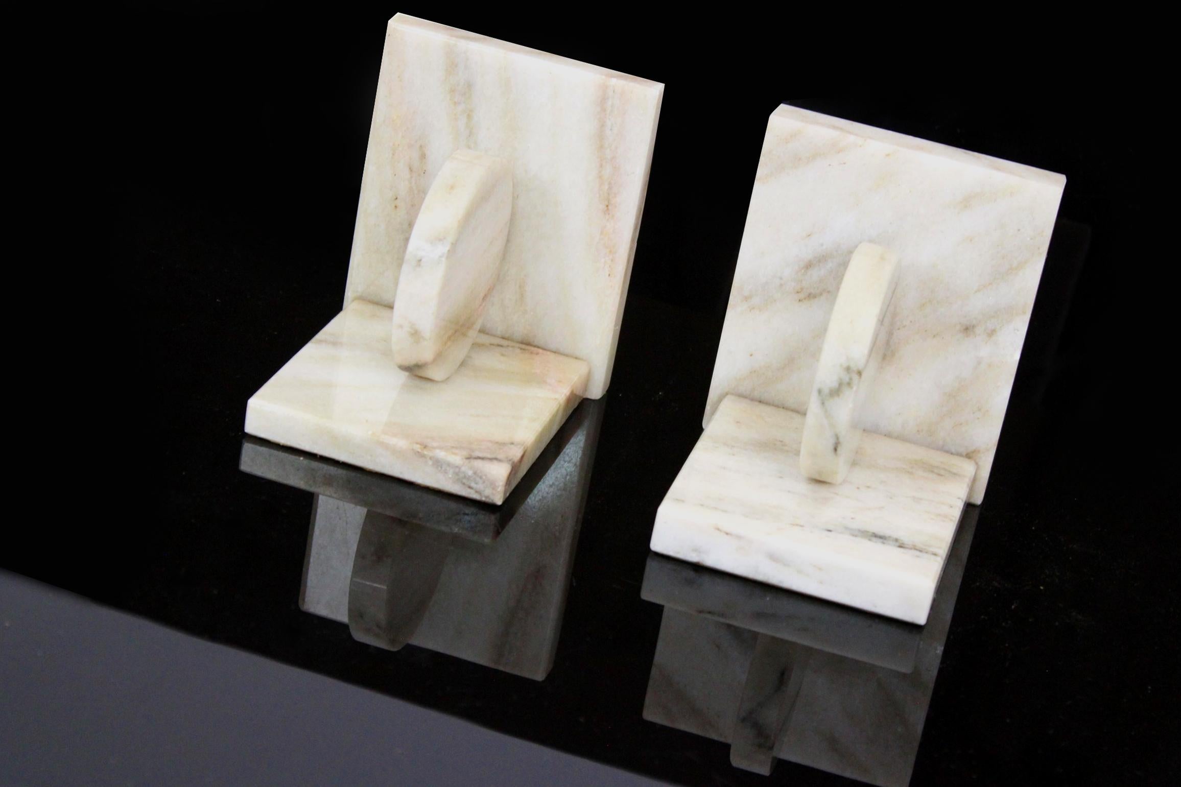 Marble Art Deco Bookends from Semerak, Set of 2 10