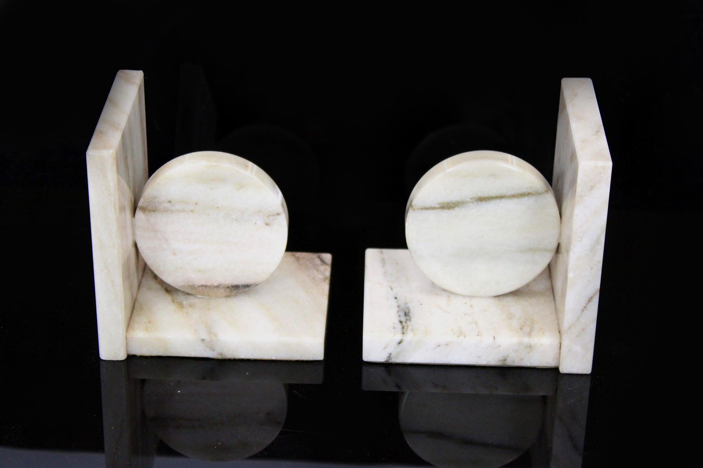 Marble Art Deco Bookends from Semerak, Set of 2 12