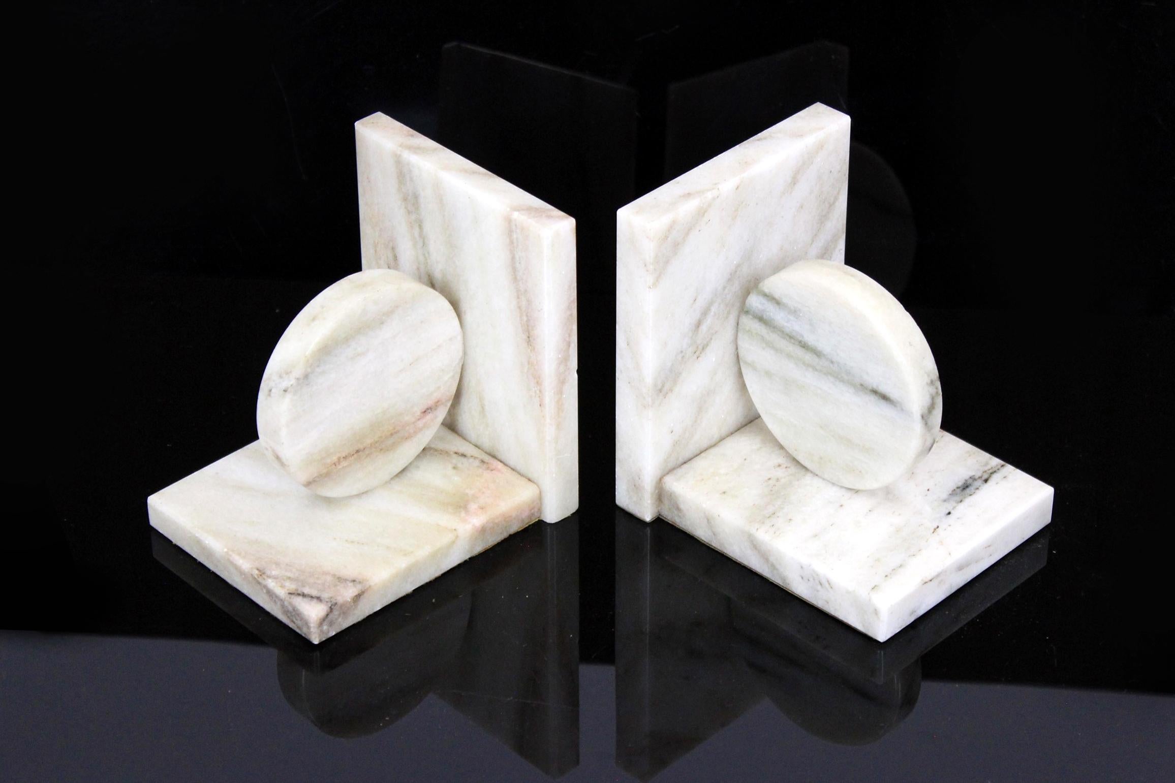 
These pair of art deco bookends are made of marble. Signed by the manufacturer, Semerak, 1898.