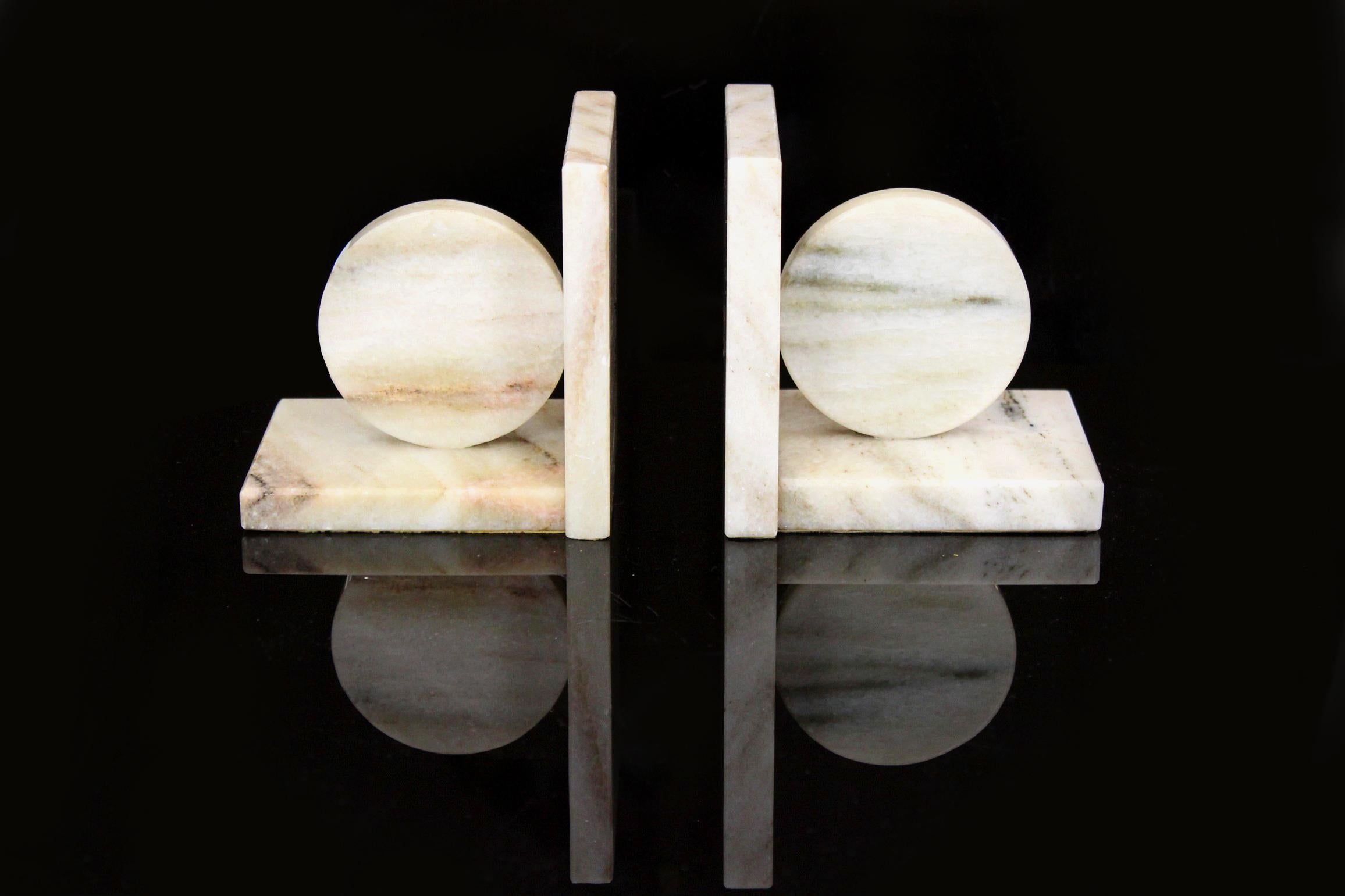 Marble Art Deco Bookends from Semerak, Set of 2 2