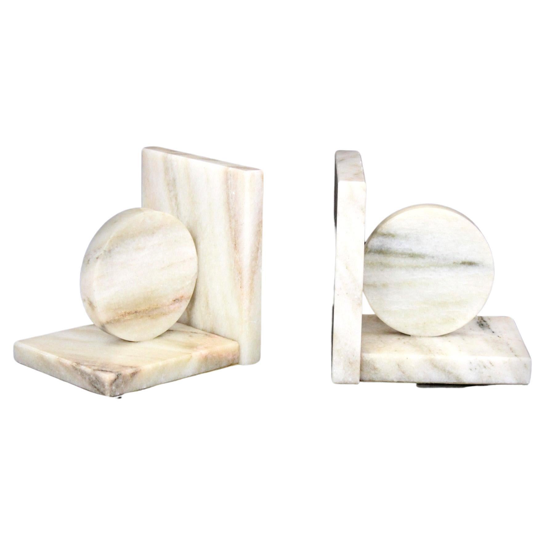 Marble Art Deco Bookends from Semerak, Set of 2